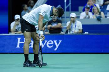 El serbio Novak Djokovic, durante el partido de primera ronda del Abierto de Estados Unidos.