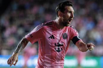 Lionel Messi, del Inter Miami, celebra un gol ante el Nashville.
