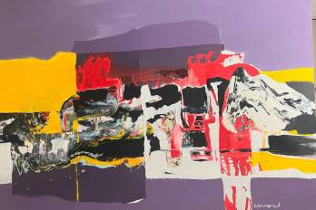 La obra de Alvarado es de estilo abstracto-expresionista.