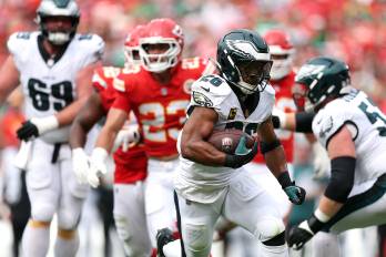 El jugador de los Philadelphia Eagles, Saquon Barkley.