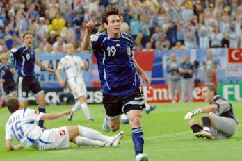Lionel Messi durante la Copa Mundial de la FIFA Alemania 2006.