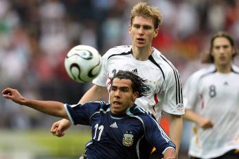 Carlos Tévez durante el Mundial 2006 con Argentina.