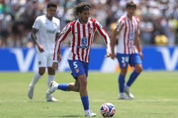 Rodrigo De Paul durante un partido con el Atlético de Madrid.