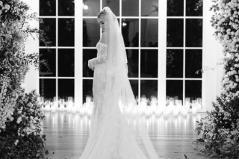 La empresaria y modelo publicó una imagen con su vestido de novia diseñado por Virgil Abloh.