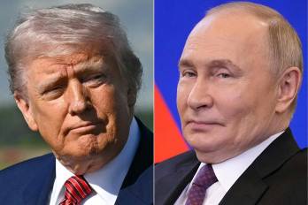 Esta combinación de imágenes creada el 4 de junio de 2025 muestra, de izq. a der., al presidente estadounidense Donald Trump en Morristown, Nueva Jersey, el 23 de mayo de 2025, y al presidente ruso Vladimir Putin en el Kremlin en Moscú el 28 de mayo de 2025.