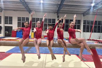 Las gimnastas panameñas que dieron participación en la Copa Panamericana.
