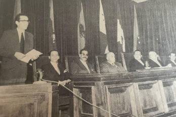Julio E. Linares en el Instituto de Cultura Hispánica de Madrid.