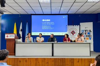 De izquierda a derecha: Guadalupe Nettel, Frank Báez, Philippe Hunziker, Pilar Quintana y Luis Chaves.