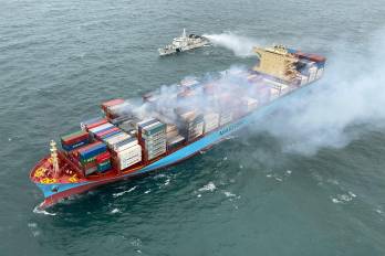 Imagen aérea del MV Maersk Frankfurt.