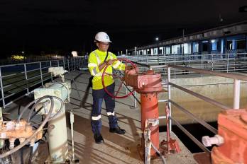Técnicos del IDAAN estuvieron realizando varios trabajos de mantenimiento en la planta.