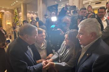 El líder opositor venezolano Edmundo González y el presidente de la República de Panamá, José Raúl Mulino, se encuentran este martes en Oslo.