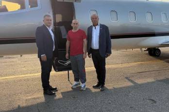 Momento de la liberación de la liberación del ciudadano argentino Nahuel Agustín Gallo.