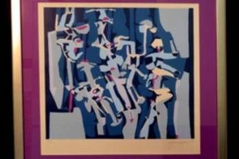 Grabado inspirado en los nuchus del pintor panameño Guillermo Trujillo.