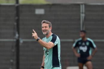 Thomas Christiansen durante un entrenamiento con la selección de Panamá.