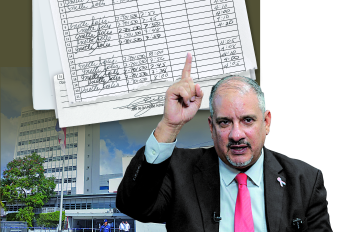 Jorge Herrera, presidente de la Asamblea Nacional, avaló estas planas de asistencia pese a la promesa del contralor Flores de que todos los funcionarios marcarían en el reloj digital.