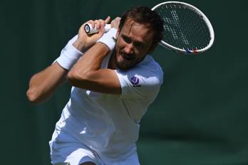 El ruso Daniil Medvedev durante el partido de la primera ronda de Wimbledon ante el francés Benjamin Bonzi.