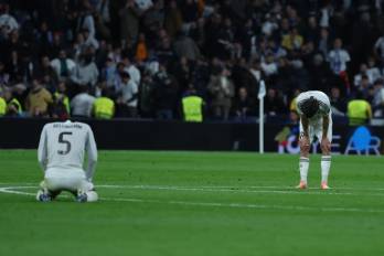 El jugador del Real Madrid, Jude Bellingham, a la finalización del encuentro correspondiente a la fase regular de la Liga de Campeones que han disputado Real Madrid y Manchester City.