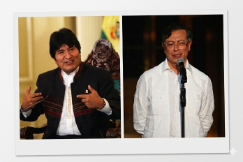 El expresidente de Bolivia, Evo Morales, y el presidente de Colombia, Gustavo Petro.