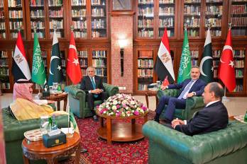 Ministros de Exteriores de Pakistán, Arabia Saudita, Turquía y Egipto