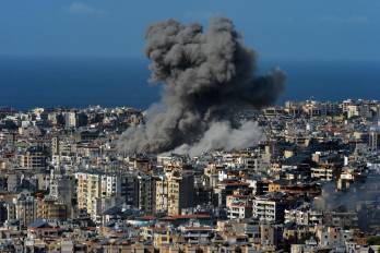 Bombardeo de Israel sobre el distrito Dahieh de Beirut, capital del Líbano.
