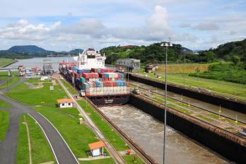 Vista del Canal de Panamá.