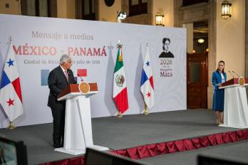 El presidente, José Raúl Mulino, durante su reunión oficial con su homóloga de México, Claudia Sheinbaum Pardo, en la capital azteca.