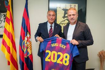 El entrenador del Barcelona Hansi Flick.