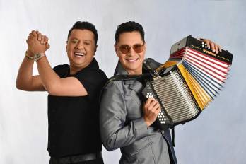 Los exponente del vallenato Rafael Santos y Martín Elías Jr.