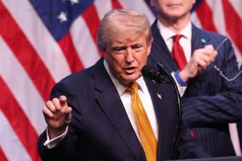 El presidente estadounidense Donald Trump habla durante una conferencia de prensa en la cumbre de la OTAN de 2026 en Ankara, Turquía, el 8 de julio de 2026.