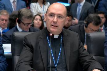 Juan Antonio Cruz, representante de la Santa Sede, intervino durante el diálogo de observadores permanentes en la Asamblea General de la OEA.