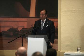 El canciller Javier Martínez-Acha durante su intervención en el inicio de sesiones de la Corte IDH en Panamá, donde abordó el caso de los detenidos.