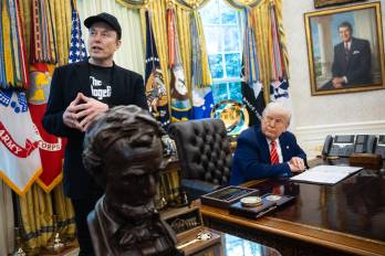 Fotografía del magnate Elon Musk y el presidente de Estados Unidos, Donald Trump