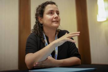 La hematóloga, Roberta Demichelis, durante la decimosegunda edición de la Cumbre de Excelencia Médica Amgen 2025.