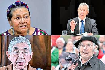 Rigoberta Menchú, Óscar Arias, Juan Manuel Santos y Adolfo Pérez Esquivel, entre los premios Nobel Latinoamericanos.