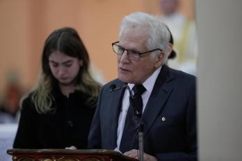 Fotograía del padre del fallecido senador y precandidato presidencial Miguel Uribe Turbay, Miguel Uribe Londoño.
