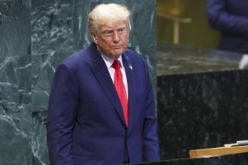 El presidente de Estados Unidos, Donald Trump, durante el debate general de la 80.ª sesión de la Asamblea General de las Naciones Unidas (AGNU) en la sede de las Naciones Unidas en Nueva York, Nueva York, EE.UU.