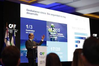 El presidente ejecutivo de CAF, Sergio Díaz-Granados, durante el lanzamiento del Foro Económico de América Latina 2026, el 31 de octubre de 2025.