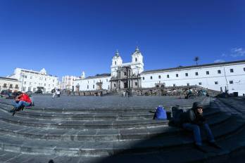 Fotografía de la Iglesia de San Francisco este lunes, en Quito.