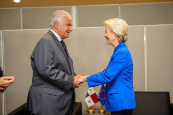 El presidente de la República, José Raúl Mulino, y la presidenta de la Comisión Europea, Ursula von der Leyen
