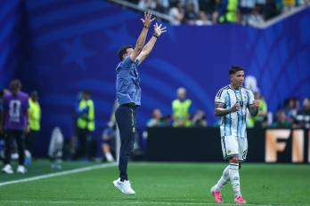 Lionel Scaloni, director técnico de la selección de Argentina, durante el partido de los octavos de final de la Copa Mundial de la FIFA Estados Unidos 2026 entre Argentina y Egipto, disputado en el Estadio de Atlanta, en Atlanta, Estados Unidos, el 7 de julio.