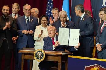 El presidente de Estados Unidos, Donald Trump junto a mandatarios de la región.