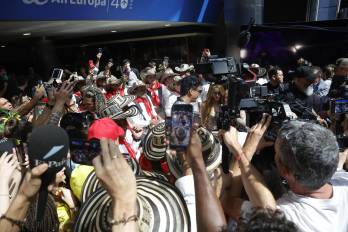 Llegada de la cantante Shakira al aeropuerto de Adolfo Suárez Madrid Barajas en Madrid.
