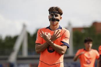 El centrocampista del FC Barcelona, Fermín López.