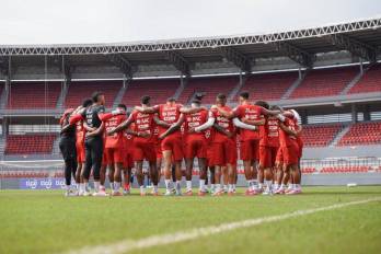 El equipo de la selección de Panamá previo a un entrenamiento.