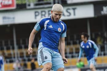 Cristian Martínez con el Slovan Bratislava.