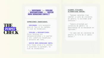 La herramienta de IA proporciona opciones para mejorar titulares y abordar la violencia de género con responsabilidad.