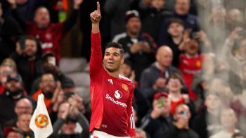 Casemiro celebra el segundo gol del Manchester United.