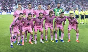 El equipo del Inter Miami antes de disputar un partido de la MLS ante el DC United.