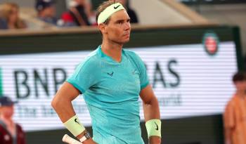 El español Rafael Nadal durante su partido de primera ronda de París.