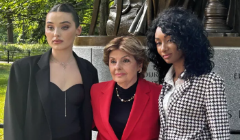 Foto de PEOPLE qu emuestra (de izquierda a derecha) a Veronika Didusenko, Gloria Allred y Danielle Hazel.